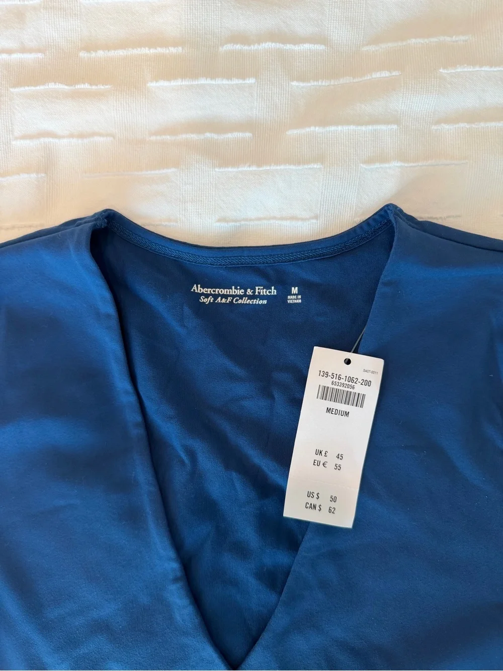 Abercrombie & Fitch Long Sleeve V-Neck Navy One-Piece Bodysuit